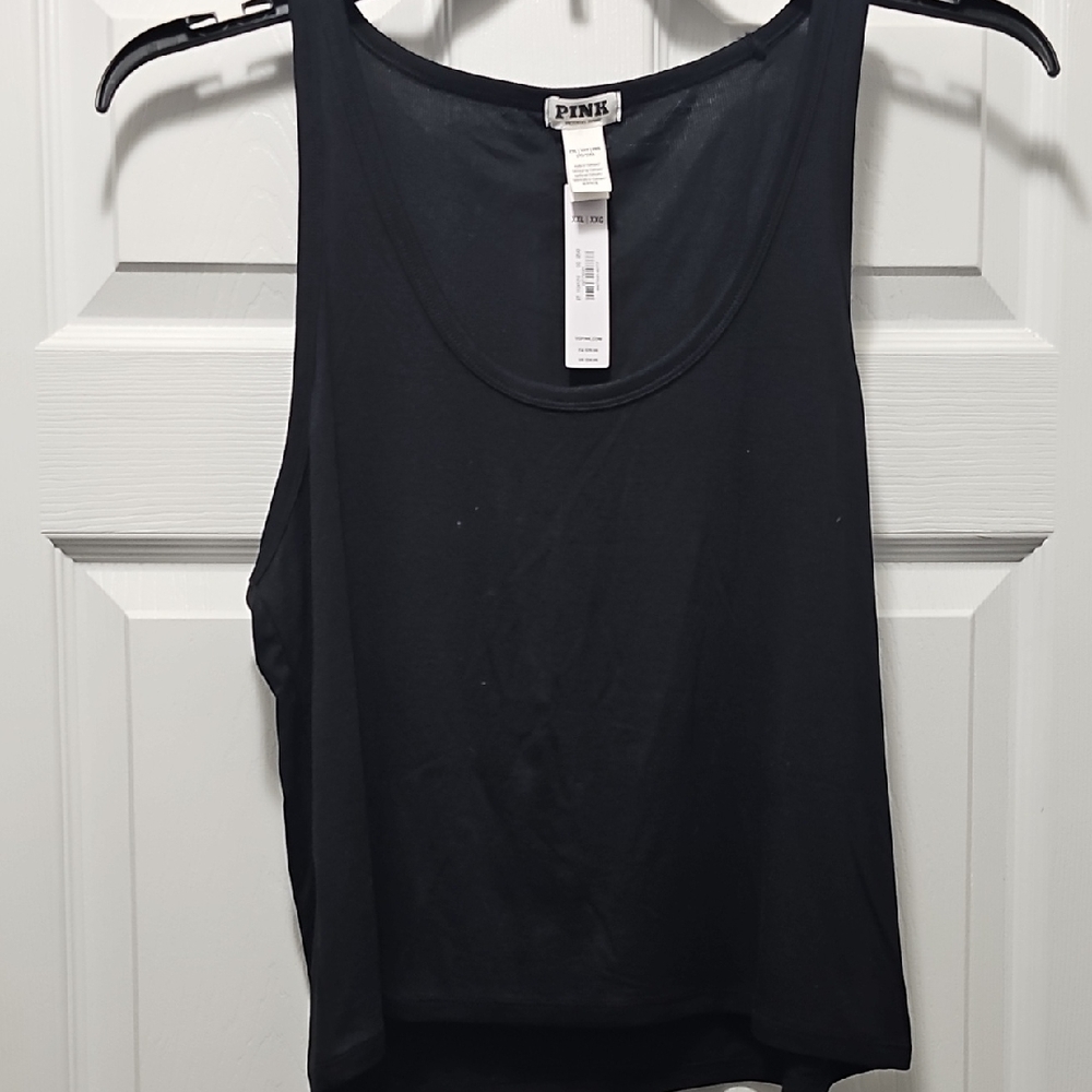 PINK Victoria's‎ Secret Black Crop Tank Top